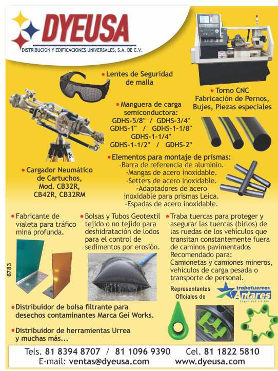 Mesh safety glasses, semiconductor charging hose, pneumatic cartridge loader, CNC lathe, bolt and bushing manufacturing, and special parts. Manufacturer of mine traffic light.
